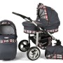 Carucior Copii 2 In 1 Kunert Silver Gri