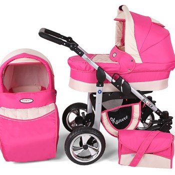 Carucior Copii 2 In 1 Kunert Silver Pink