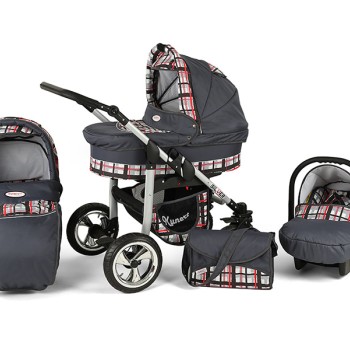 Carucior Copii 3 In 1 Kunert Silver Gri