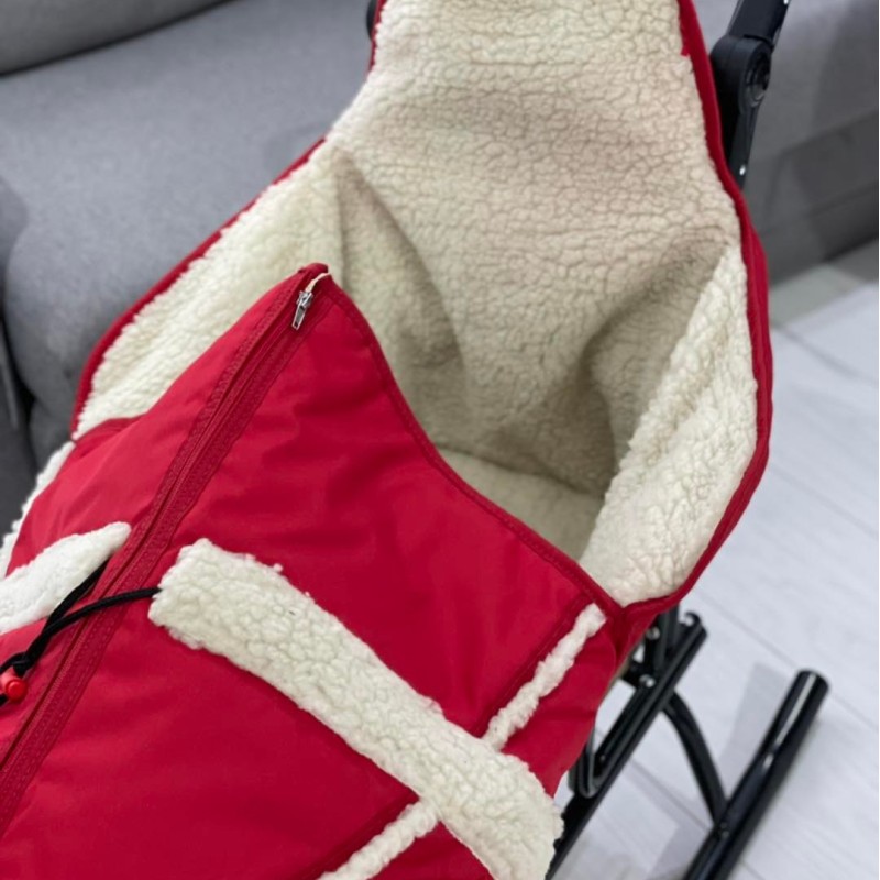 Sanie copii cu sac imblanit Oslo LoliBebe Red