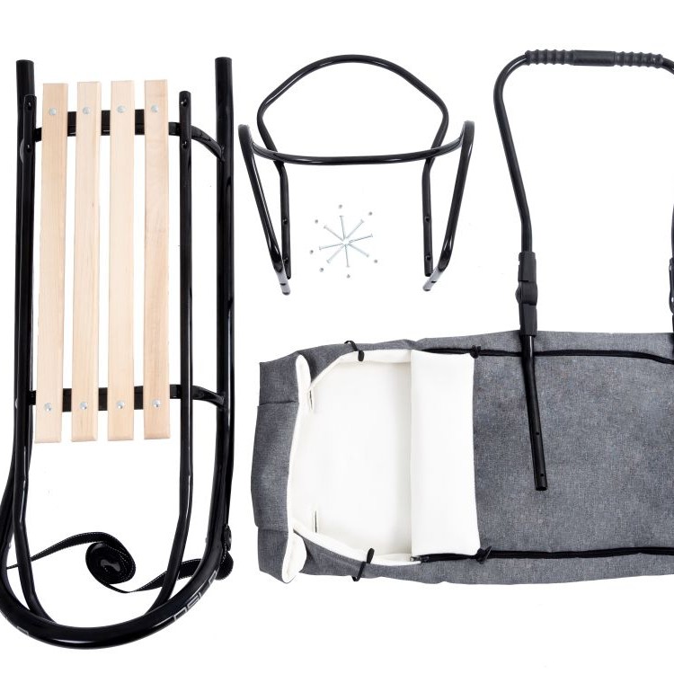 Sanie copii cu sac polar Oslo LoliBebe Black