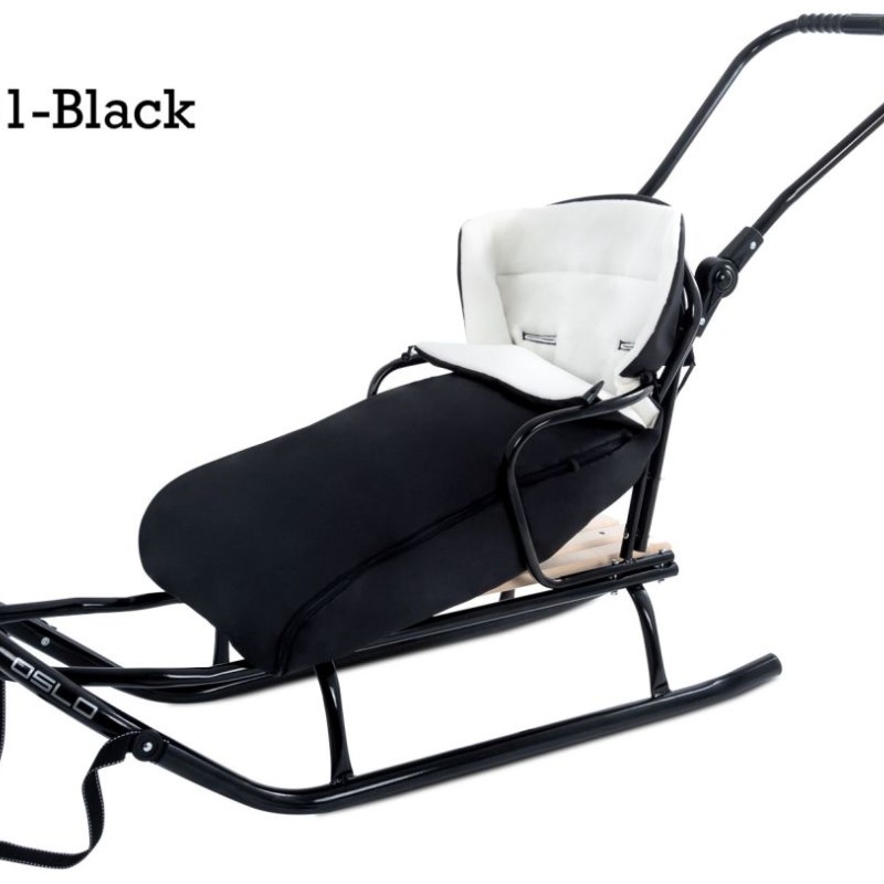 Sanie copii cu sac polar Oslo LoliBebe Black