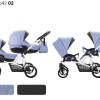 Carucior 3 in 1 pentru gemeni Bebetto 42 For Two