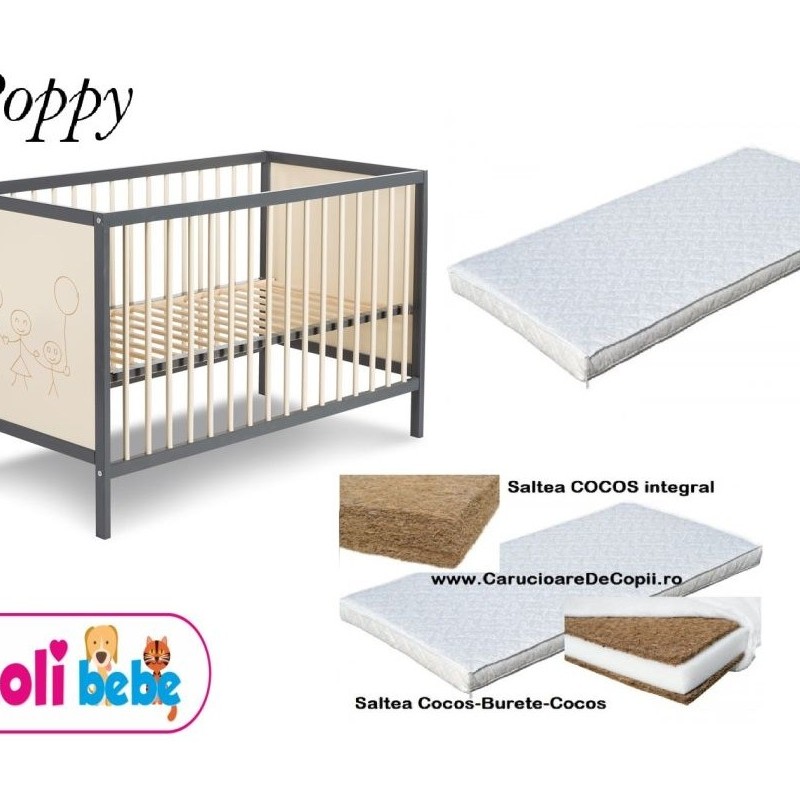 Patut pentru copii Poppy cu Saltea COCOS 10 cm