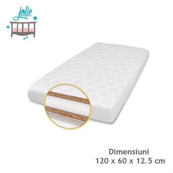 Jolie - Saltea de patut SUPERLUX Cocos-Burete-Cocos 120x60 cm