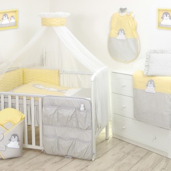 JOLIE-66848 SET LENJERIE DELUXE 3 PIESE GALBEN,PINGUINI    