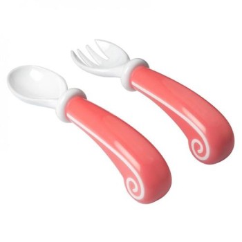 BADABULLE–B005408 Set lingura si furculita Coral