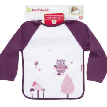 BADABULLE-B007014 Baveta cu maneci lungi Bib Pink