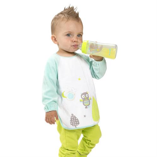 BADABULLE-B007015 Baveta cu maneci lungi Bib Blue
