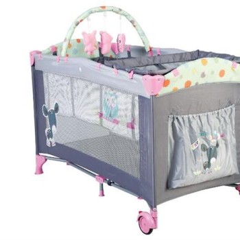 Babygo-Bgo-4403-Patut Pliant Cu 2 Nivele Sleepwell Pink