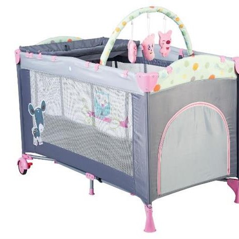Babygo-Bgo-4403-Patut Pliant Cu 2 Nivele Sleepwell Pink