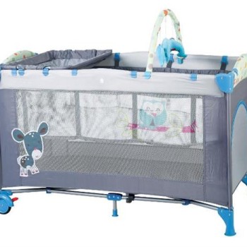 Babygo-Bgo-4404-Patut Pliant Cu 2 Nivele Sleepwell Blue