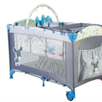 Babygo-Bgo-4404-Patut Pliant Cu 2 Nivele Sleepwell Blue