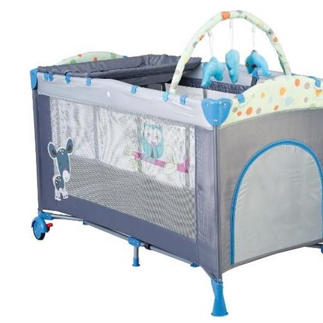 Babygo-Bgo-4404-Patut Pliant Cu 2 Nivele Sleepwell Blue