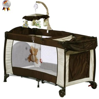 Babygo-Patut Pliant Cu 2 Nivele Si Mini-Carusel Sleeper Deluxe Maro
