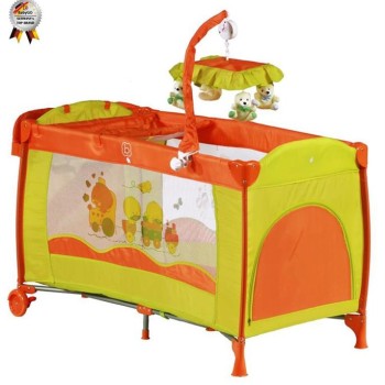 Babygo-Patut Pliant Cu 2 Nivele Si Mini-Carusel Sleeper Deluxe Orange