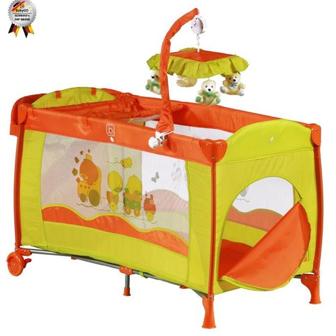 Babygo-Patut Pliant Cu 2 Nivele Si Mini-Carusel Sleeper Deluxe Orange
