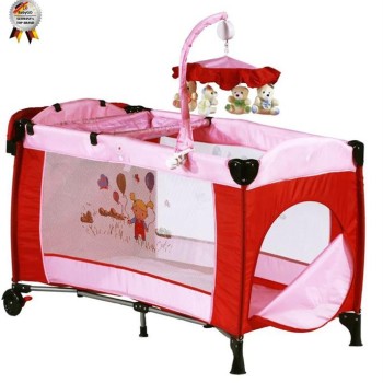 Babygo-Patut Pliant Cu 2 Nivele Si Mini-Carusel Sleeper Deluxe Roz