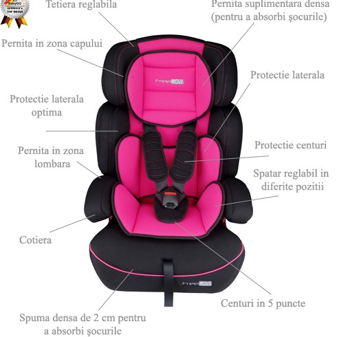 Babygo-Scaun Auto Freemove Pink