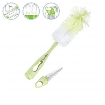 Babymoov-A006003 Perie 2 In 1 Pentru Curatarea Biberoanelor Verde