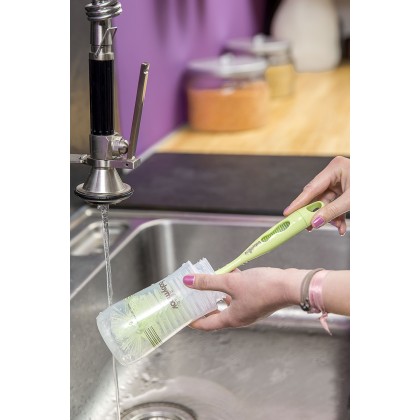 Babymoov-A006003 Perie 2 In 1 Pentru Curatarea Biberoanelor Verde