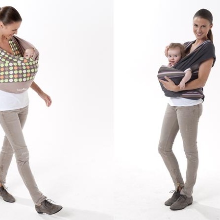Babymoov-A057214-Baby Wrap Grey/Hibiscus