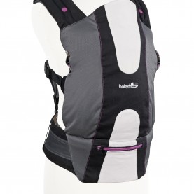Babymoov-A057217-Marsupiu Anatomic Grey/Hibiscus