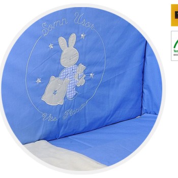 Bebedeco-Lenjerie Patut 3 Piese-Somn Usor Bleu/Crem