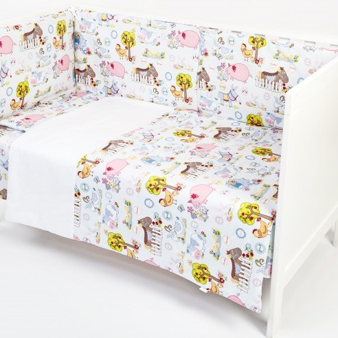 BEBEDECO – Lenjerie patut Ferma Animalelor 3 piese