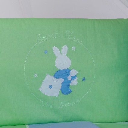 Bebedeco-Lenjerie Patut “Somn Usor!”-Bleu/Verde-3 Piese