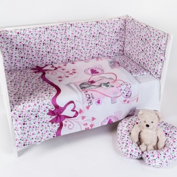 Bebedeco-Lenjerie Pentru Patut “Pisicuta Kitty”-3 Piese