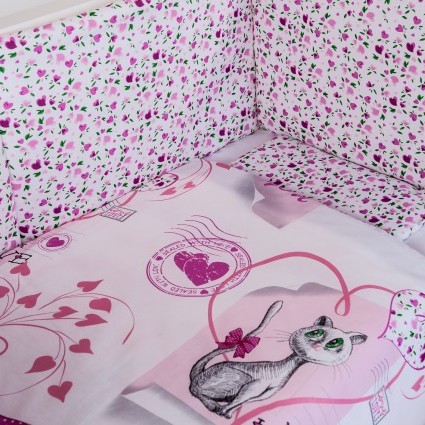 Bebedeco-Lenjerie Pentru Patut “Pisicuta Kitty”-3 Piese