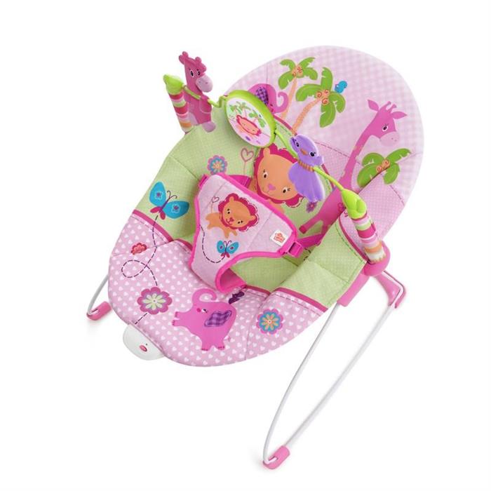 Bright Starts-60116 Balansoar Cu Vibratii Sweet Safari-Pretty In Pink