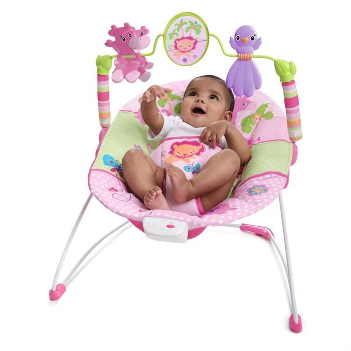 Bright Starts-60116 Balansoar Cu Vibratii Sweet Safari-Pretty In Pink