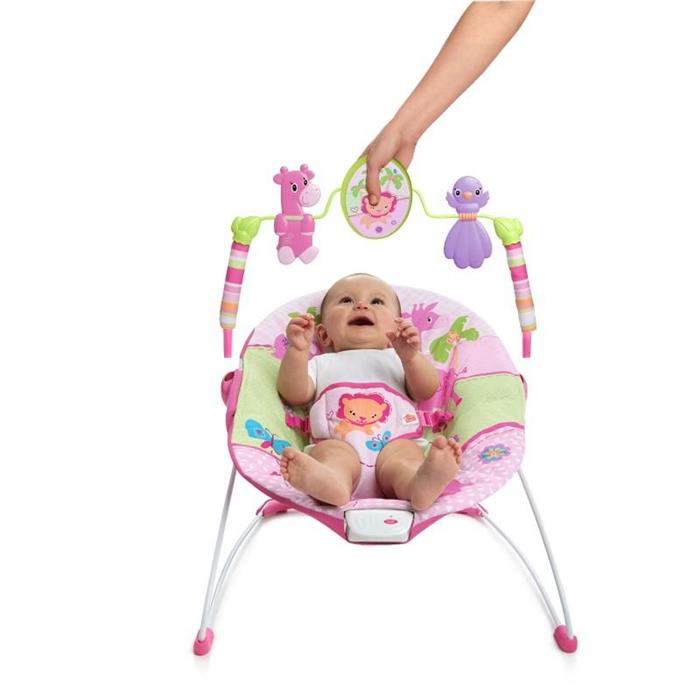Bright Starts-60116 Balansoar Cu Vibratii Sweet Safari-Pretty In Pink