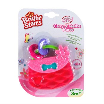 Bright Starts-9063-Posetuta Pretty In Pink Carry & Teethe Purse