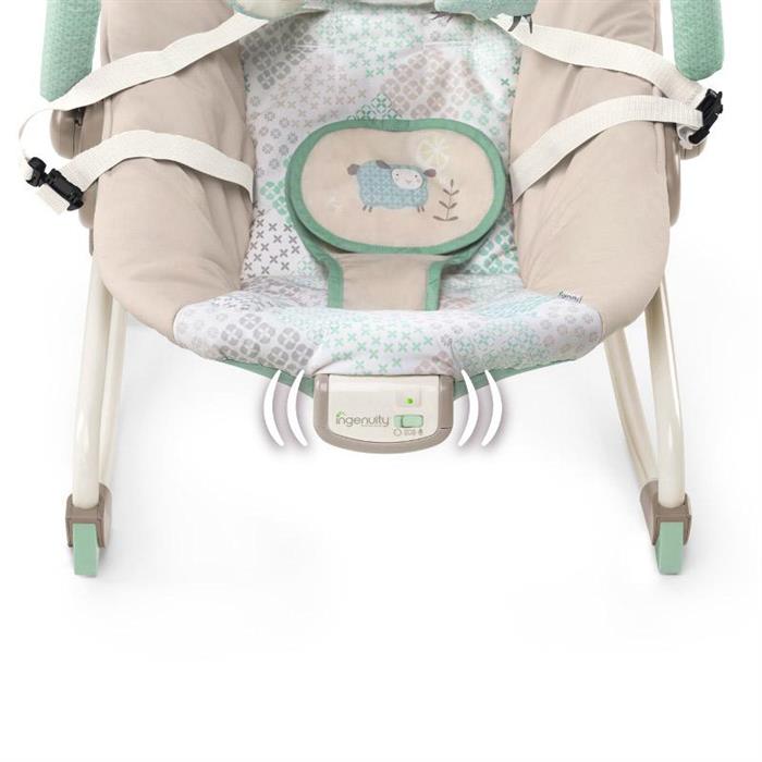 Bright Starts-60407-Ingenuity-Sezlong Cu Vibratii 2In1 Injoy Lullaby Lamb