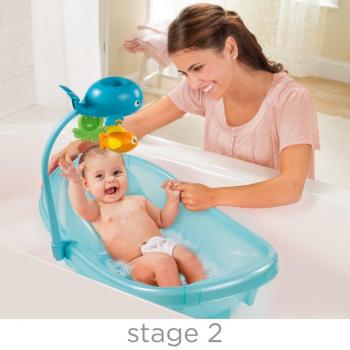 Summer Infant-09256-Set cadita, suport de baita si bara de jucarii Ocean Buddies – Blue