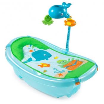 Summer Infant-09256-Set cadita, suport de baita si bara de jucarii Ocean Buddies – Blue