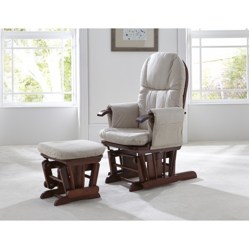 Tutti Bambini-Fotoliu Reglabil Pentru Alaptat Cu Suport Pentru Picioare Gc 35 Walnut
