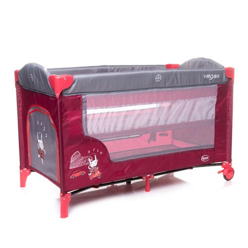 Patut pliabil pentru copii Vegas 4Baby Red