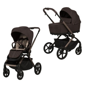 Carucior copii Como Adamex Chocolate Brown 2 in 1 cu landou pliabil
