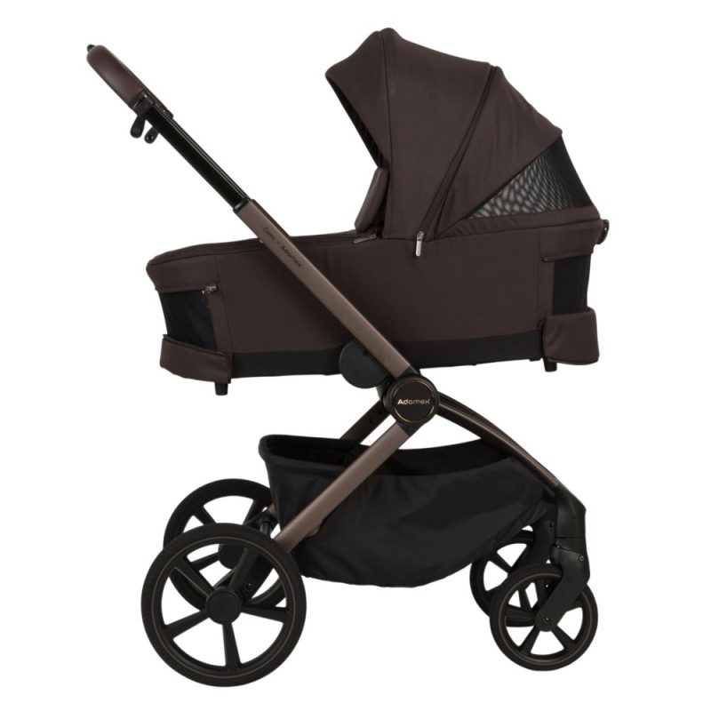 Carucior copii Como Adamex Chocolate Brown 2 in 1 cu landou pliabil