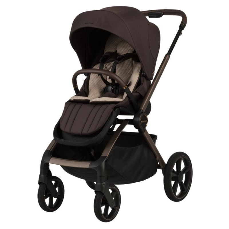 Carucior copii Como Adamex Chocolate Brown 2 in 1 cu landou pliabil
