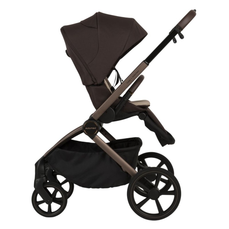 Carucior copii Como Adamex Chocolate Brown 2 in 1 cu landou pliabil
