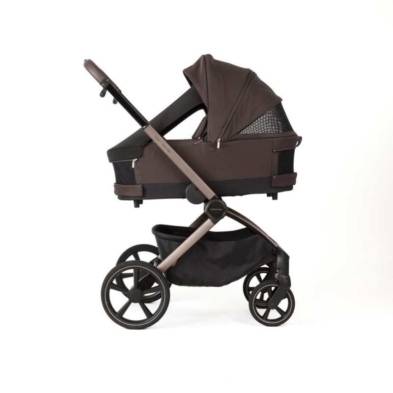 Carucior copii Como Adamex Chocolate Fango 2 in 1 cu landou pliabil