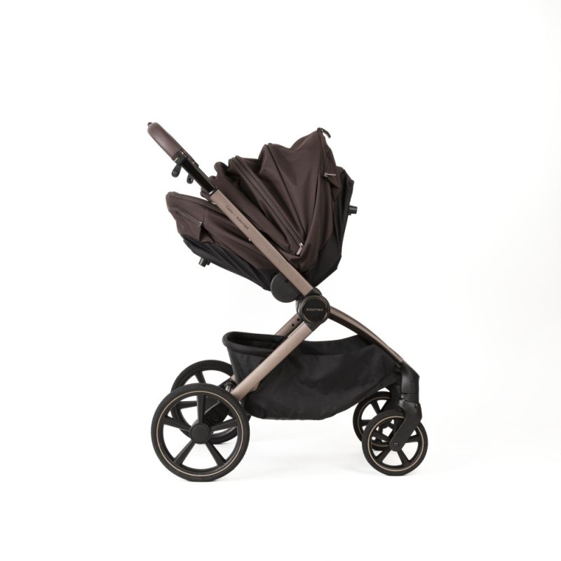 Carucior copii Como Adamex Chocolate Fango 2 in 1 cu landou pliabil