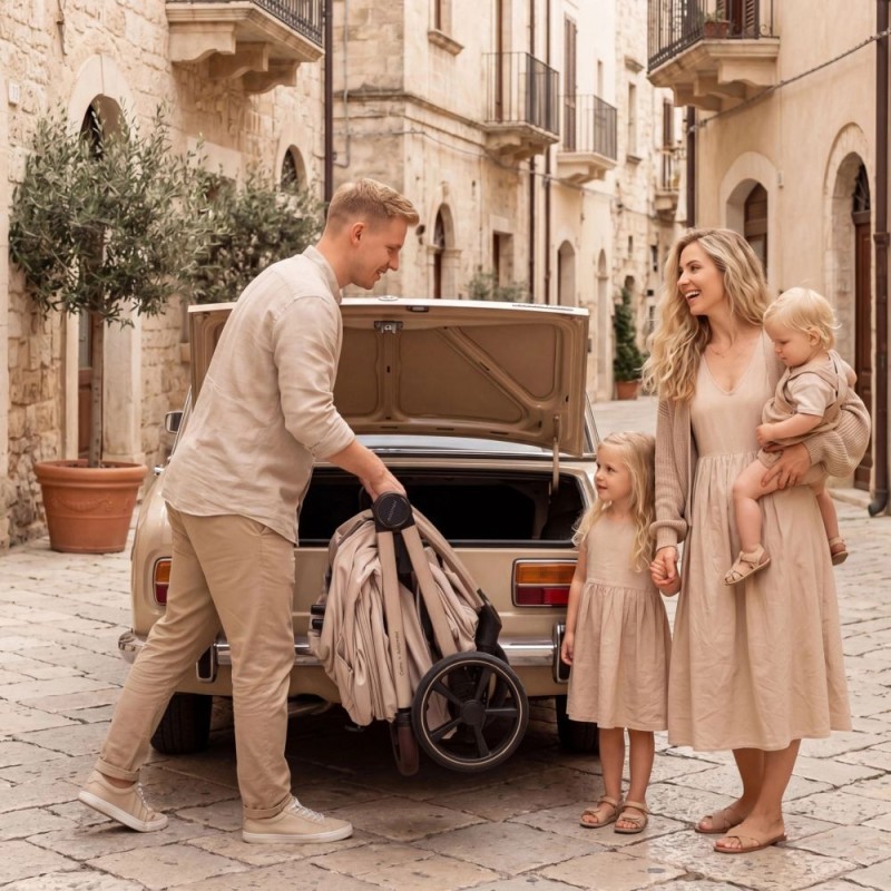 Carucior copii Como Adamex Natura Latte 2 in 1 cu landou pliabil