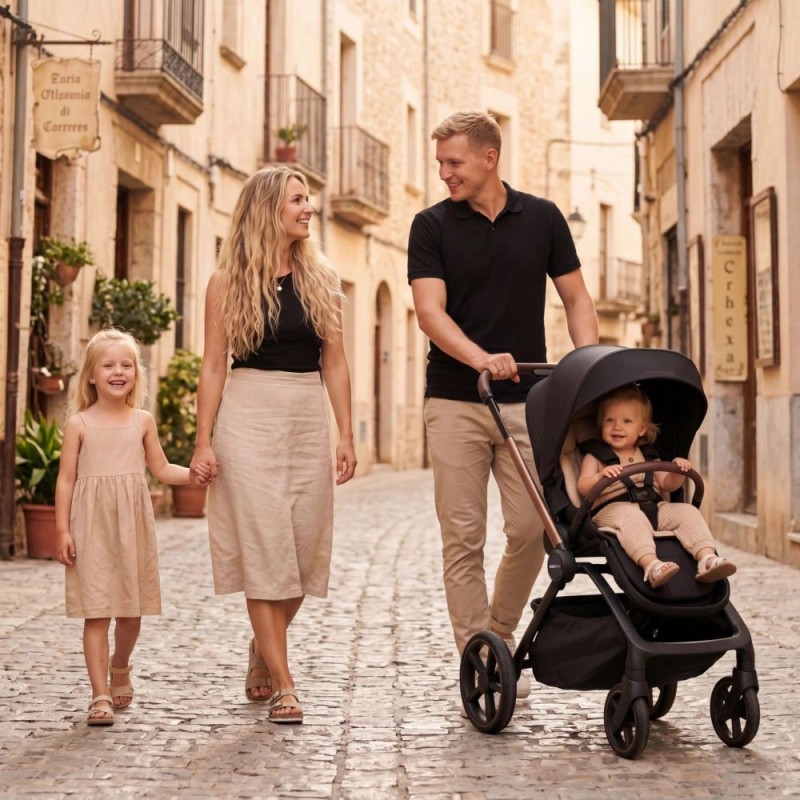 Carucior copii Como Adamex Satin 2 in 1 cu landou pliabil