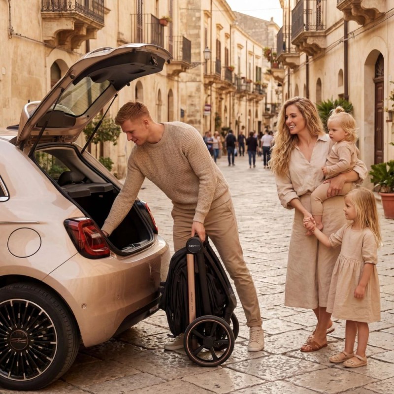Carucior copii Como Adamex Satin 2 in 1 cu landou pliabil